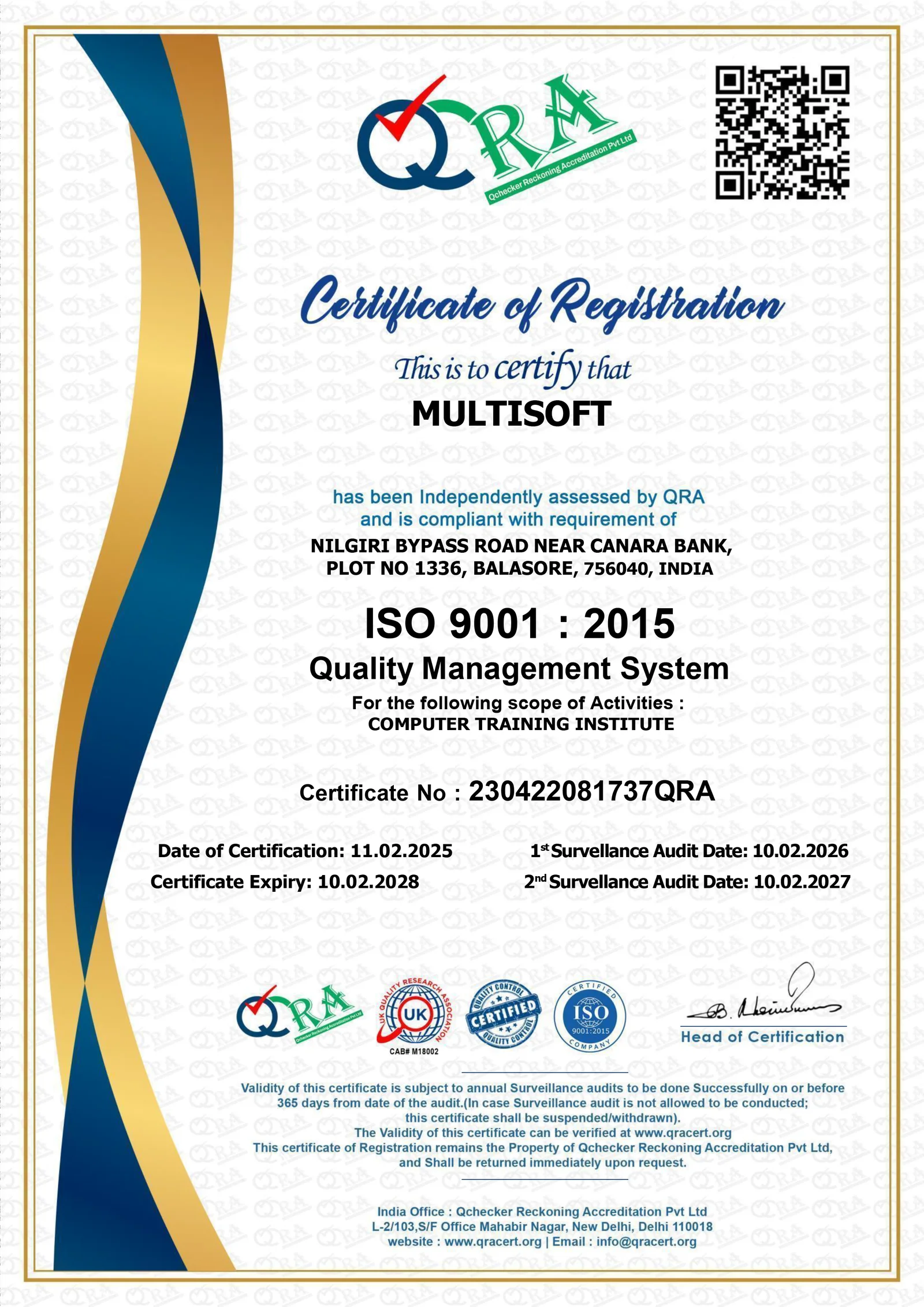 ISO 9001:2015 Certification